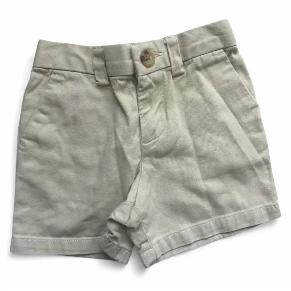 Ralph Lauren Baby Stretch Chino Shorts Sand 12M Classic Preppy Summer Minimal